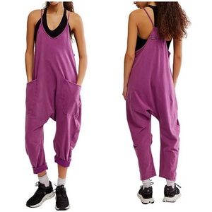 NWT [S] Free People Movement Hot Shot Onesie “Deep Mulberry”
